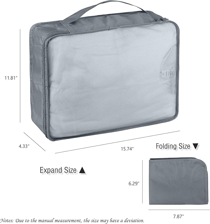 Packing Cubes Set, 2 Pcs Packing Organizers Set for Suitcases (Grey)