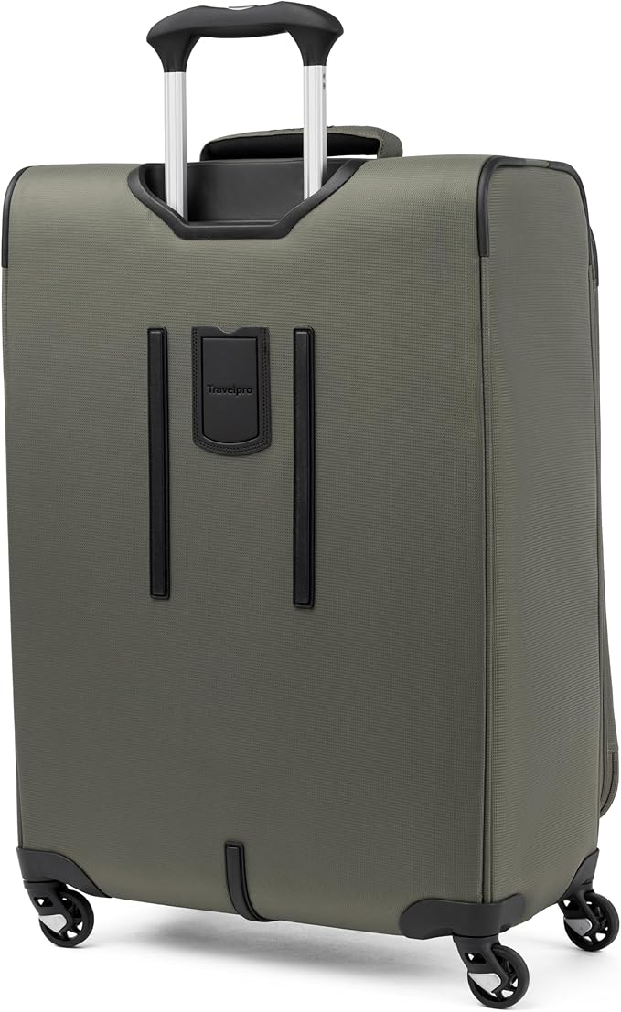 Travelpro Maxlite 5 Softside Expandable Luggage with 4 Spinner Wheels, Lightweight Suitcase, Men and Women, Slate Green, Checked-Medium 25-Inch