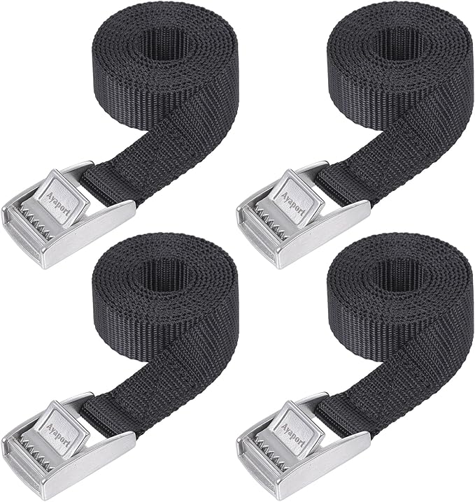 Ayaport Cam Buckle Roof Rack Straps Lashing Straps with Stainless Steel Cam Buckle 1650lbs Break Strength Securing Straps Tie Down 4ft for Packing