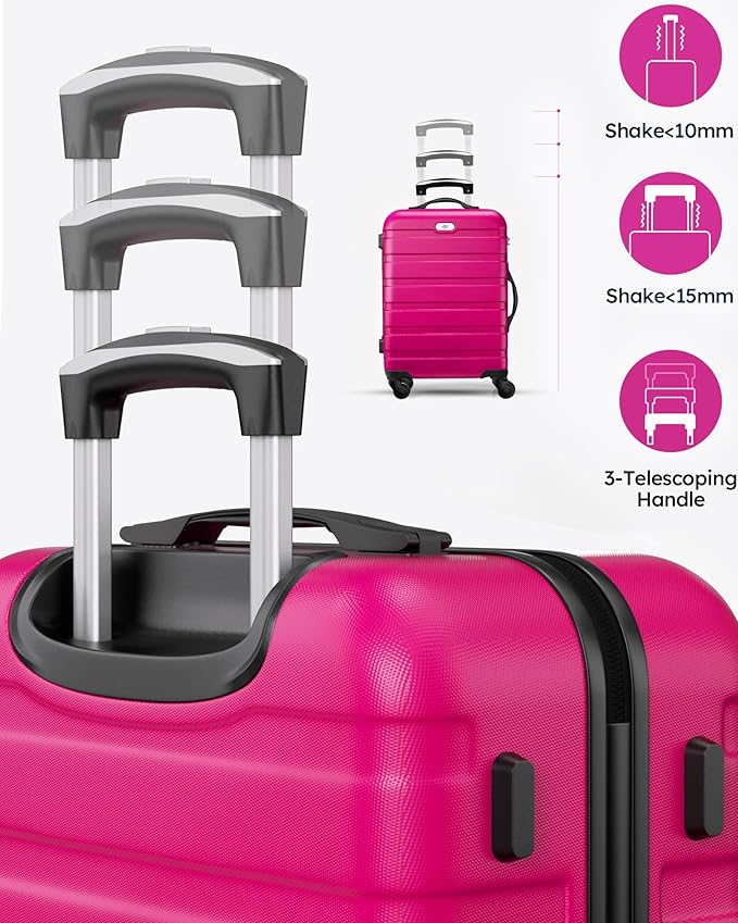 Suitour Luggage set 3 piece,Hardside Lightweight Suitcase Set with Spinner Wheel TSA Lock,20 24 28 inch Travel Suitcase