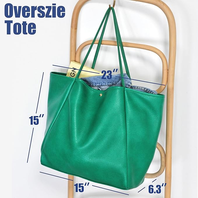 Oversize Pu Leather Tote Women Weekender Bag Shopper Handbag Travel Purse