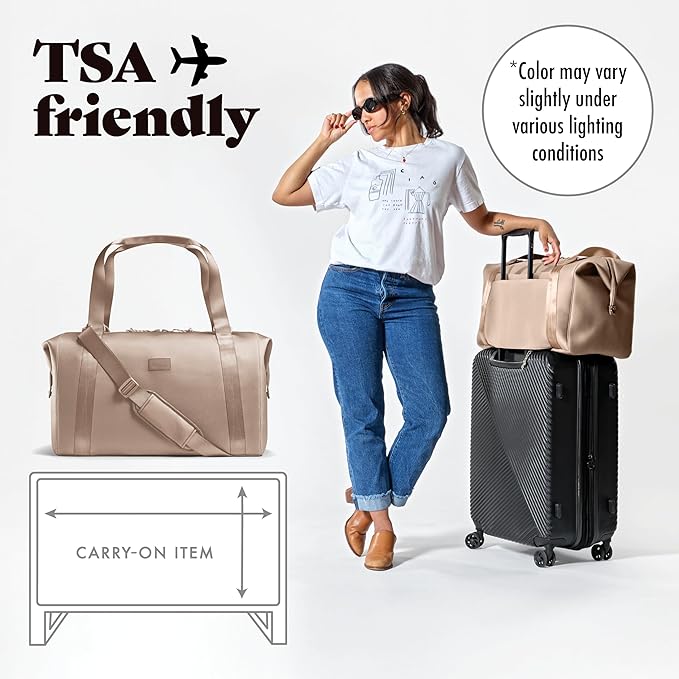 Fit & Fresh Neoprene Weekender Bag for Women – Carry-On Friendly Travel Duffel with Expandable Sides, Trolley Sleeve & Pockets – Lightweight, Water-Resistant Overnight Bag for Weekend Trips + Gym