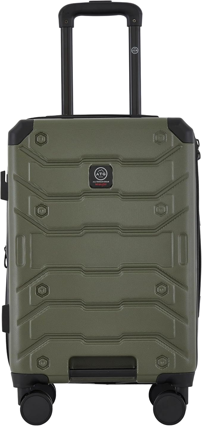 Wrangler ATG Trailway Expandable Hardside Luggage, Winter Moss, 22" Carry-On