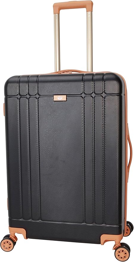 Dockers Hooper Hardside Expandable 8-Wheel Spinner Travel Checked Luggage, 24-Inch, Black
