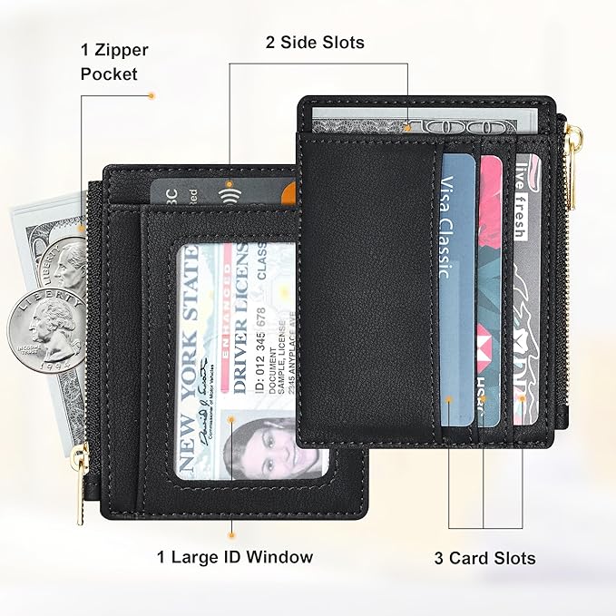 Sodsay Card Case Slim Front Pocket Wallet for Women Credit Card Holder with Keychain | Slim, Front Pocket, Credit Card Holder, with Keychain