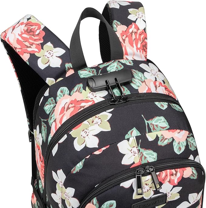 Tzowla Backpack Purse for Women with Giant Tumbler Holder Pocket, Stylish Travel Casual Daypack, Work Shopping Bag Light Weight For Men Fits 15.6 Inch Laptop Netbook- Flower