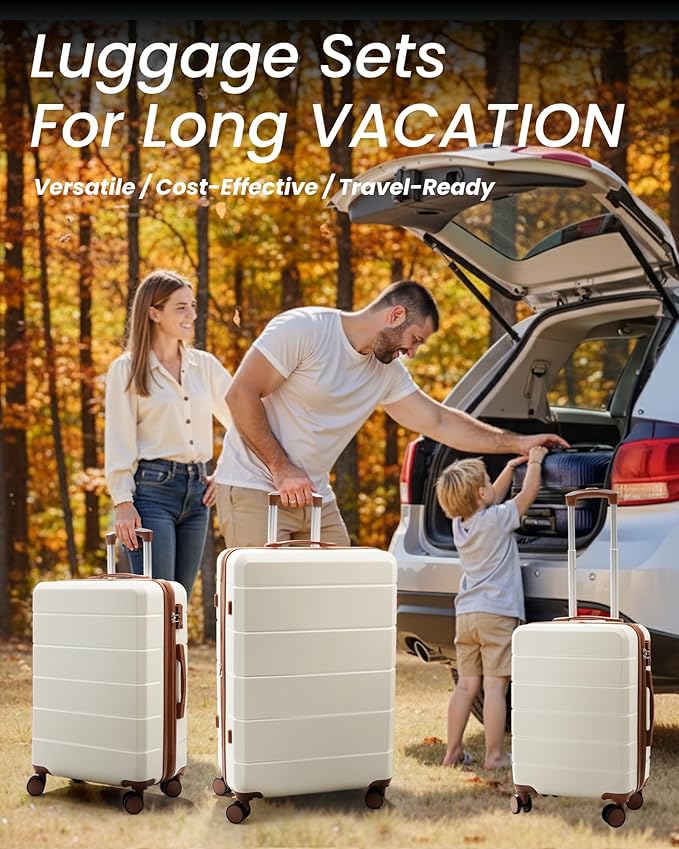 Luggage Sets 3 Piece, Expandable Hardshell Suitcase with TSA Lock & Silent Spinner Wheels, Lightweight Hardside Travel Suitcase Set for International Trips (20/24/28 in, Blue)