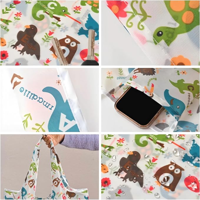 CISMARK Extra Large 50lbs Foldable Reusable Shopping Bags kitchen reusable grocery bags Washable Polyester Bags in Pocket