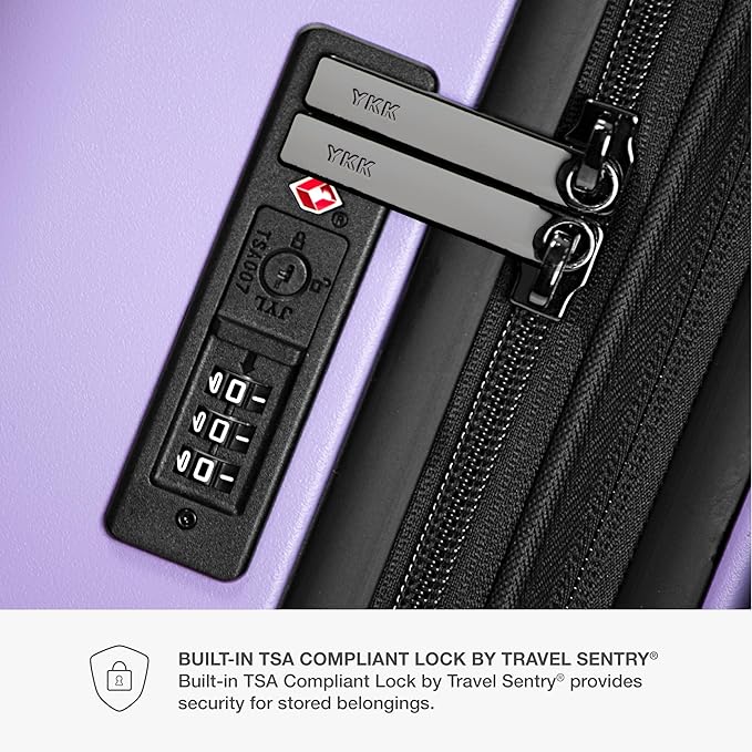 Traveler's Choice Markham Hardside Expandable Luggage with Double Spinner Wheels, Carry-On 21-Inch Suitcase, TSA Lock, 21-Inch, Purple