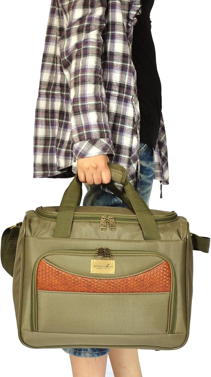 Pathfinder Softside Carry-On Bag for Men, Overnight Weekender Tote 16 Inch Olive