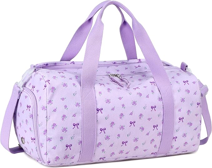 BTOOP Duffle Bag for Gym Sports Women Girls Workout Travel Bag Weekender with Shoe Compartment and Wet Pocket