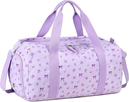 BTOOP Duffle Bag for Gym Sports Women Girls Workout Travel Bag Weekender with Shoe Compartment and Wet Pocket