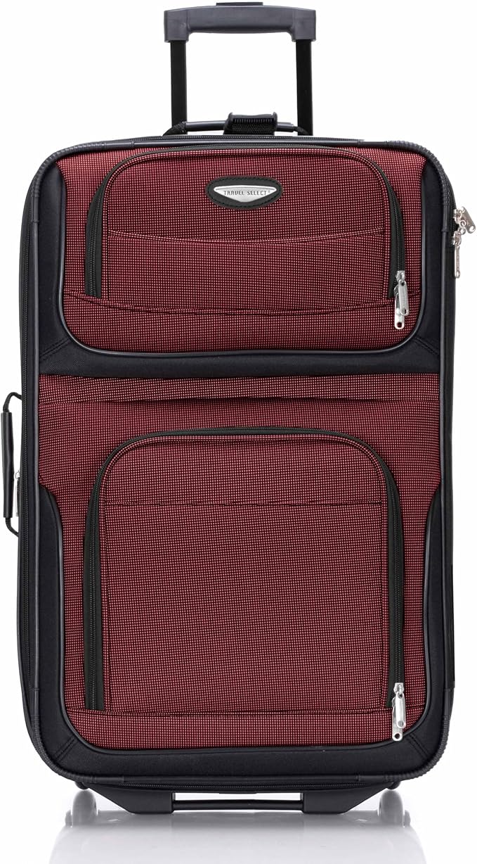 Travel Select Amsterdam Softside Expandable Luggage with Rolling Wheels, Red, 4-Piece Set (15/21/25/29)
