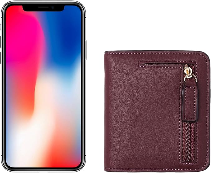 Toughergun Women’s Small Slim Leather Wallet with RFID Protection, Compact Bifold Mini Purse with Clear ID Window
