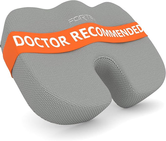 FORTEM Seat Cushion, Office Chair Cushion, Desk Chair Memory Foam, Sciatica Coccyx Tailbone Pain Relief, Pressure Relief, Sitting Pad, for Long Gaming & Sitting, Washable Cover, Non Slip
