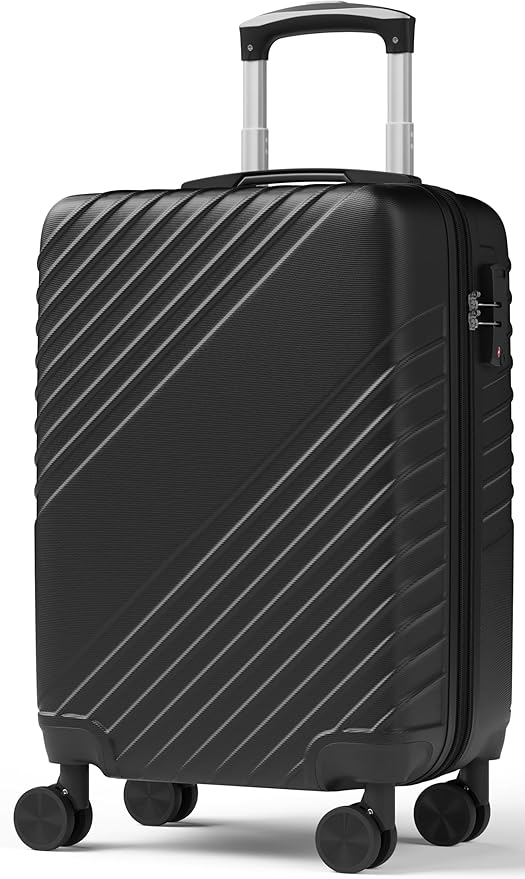 20 Inch Carry On Luggage, ABS Hardside Suitcase with Spinner Wheels, Airline-Approved Cabin Luggage with TSA Security Lock, Expandable Travel Suitcase for Flights, Business Trips & Weekend Vacations