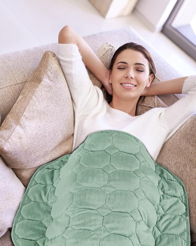 Topblan Weighted Lap Blanket 7lbs for Adults, Small Weighted Blanket Throw for Napping, Relaxation, Calming and Travel, Skin Friendly & Machine Washable for All-Season Sleeping,Sage 24x29 inches