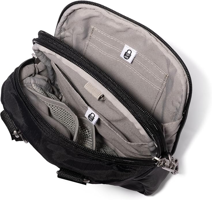 Baggallini Securtex® Anti-theft Mini Everything Crossbody Bag, 6.3"x8.25" Rfid, Locking Zippers & Cut-resistant Strap