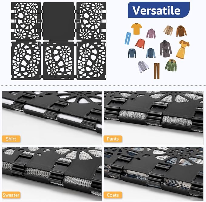 BoxLegend Shirt Folder V1-Plus Tshirt Folding Board Clothes Folder Easy and Fast to Fold Clothes for Adult and Kids Black