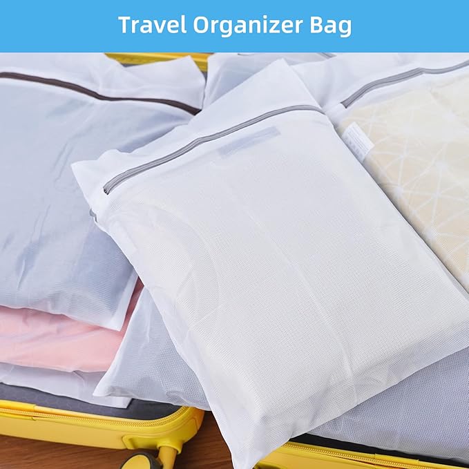 GOGOODA Mesh Laundry Bags for Delicates Durable Protective Wash Bags Travel Storage Bags for Intimates Lingerie, 2PCS（2XL）
