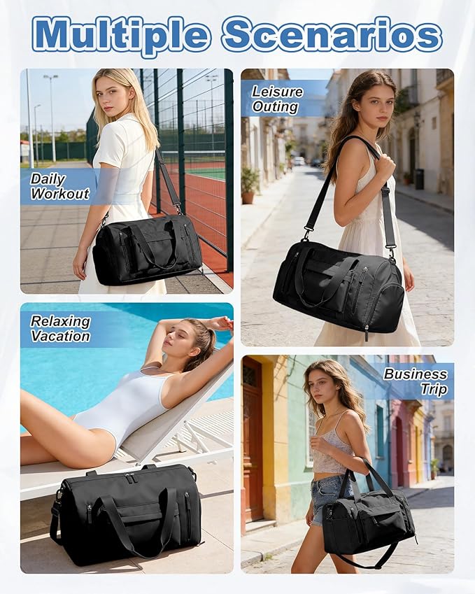 Gym Bag Womens,Travel Duffel Carry on Bag Sport Tote Bag Weekend Overnight Bag