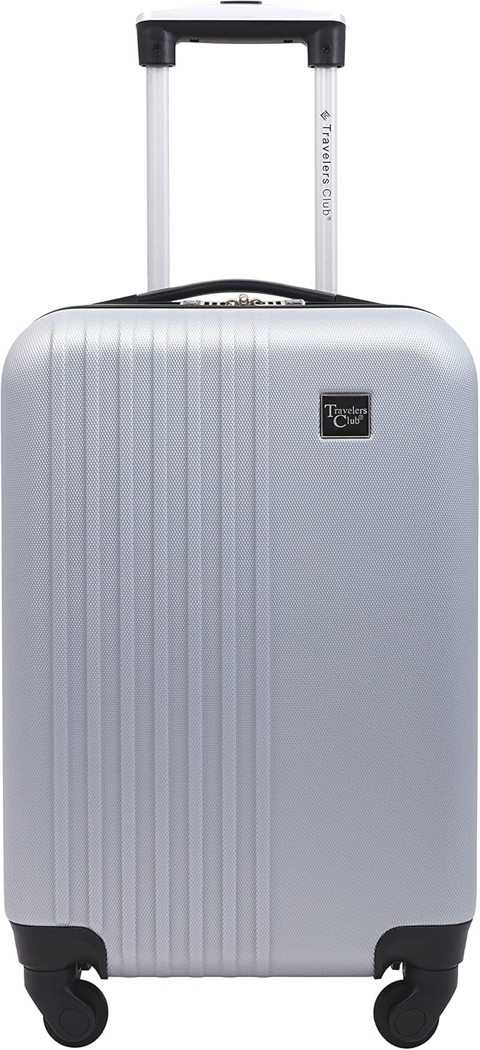 Travelers Club Cosmo Luggage, Silver-20, 20-Inch