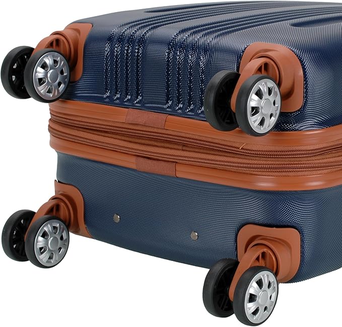 Rockland London Hardside Spinner Wheel Luggage, Navy, Carry-On 20-Inch