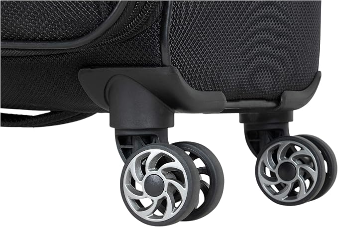 Kenneth Cole REACTION Rugged Roamer Lightweight Softside Expandable 8-Wheel Spinner Luggage, Black, 2-Piece (20” Carry-On/28” Check Size)