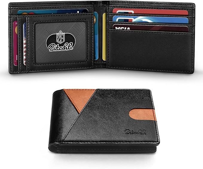 Zitahli Bifold Wallets for Men - Slim RFID Leather Credit Card Holder for 6-11 Cards, Minimalist Thin Wallet with ID Window & Cash Slot,Front Pockt Carteras Para Hombres, Birthday Gifts for Men | Slim, RFID Blocking, Premium, Front Pocket, Gift Box, Le...