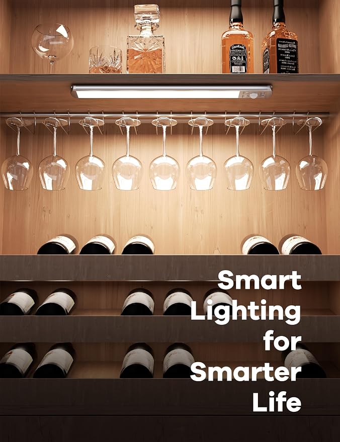 Joyzy 3 Pack Motion Sensor Cabinet Light Closet Lighting Led Rechargeable | Magnetic Dimmable Wireless Stove Sink Lights
