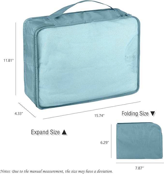 Packing Cubes Set, 2 Pcs Packing Organizers Set for Suitcases (Grey blue)