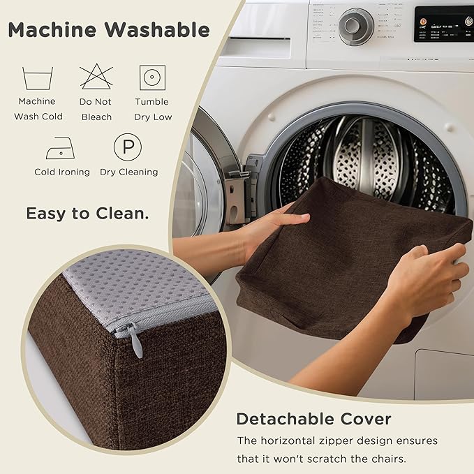 AddGrace Recliner Cushions for Elderly Thick Seat Cushion 20"x20"x4" Chair Pads with Non Slip Backing and Washable Cover for Couch Armchair Chairs Coffee