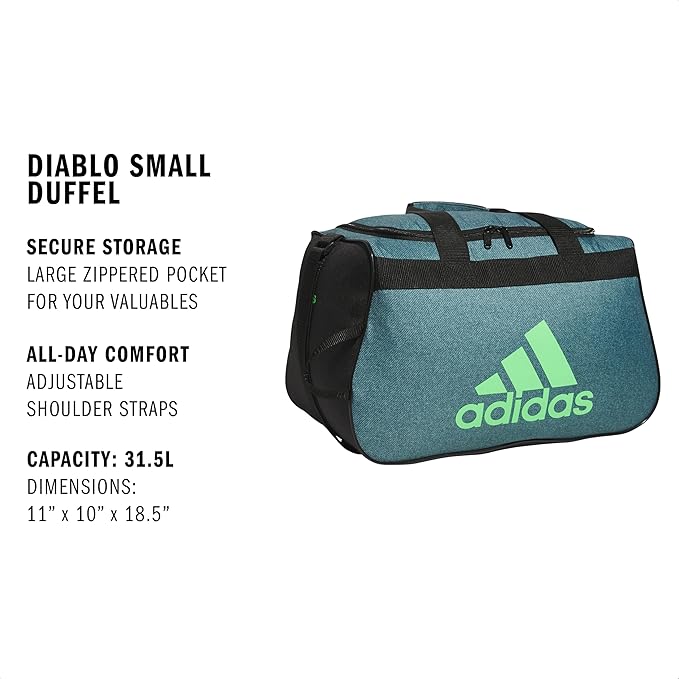 adidas Unisex Diablo Small Duffel, Sports Duffle Gym Bags for Men or Women, One Size