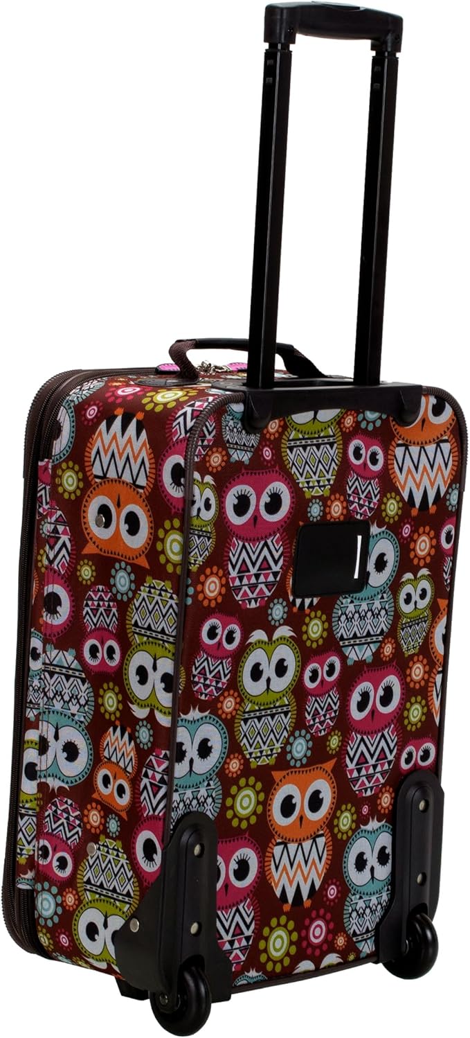 Rockland Fashion Softside Upright Luggage Set, Expandable, Owl, 2-Piece (14/19)