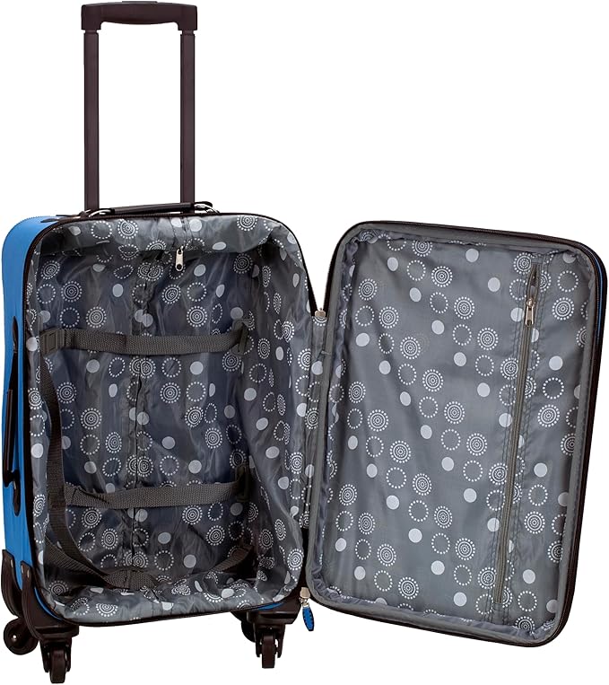 Rockland Pasadena Softside Spinner Wheel Luggage, Blue, Carry-On 20-Inch