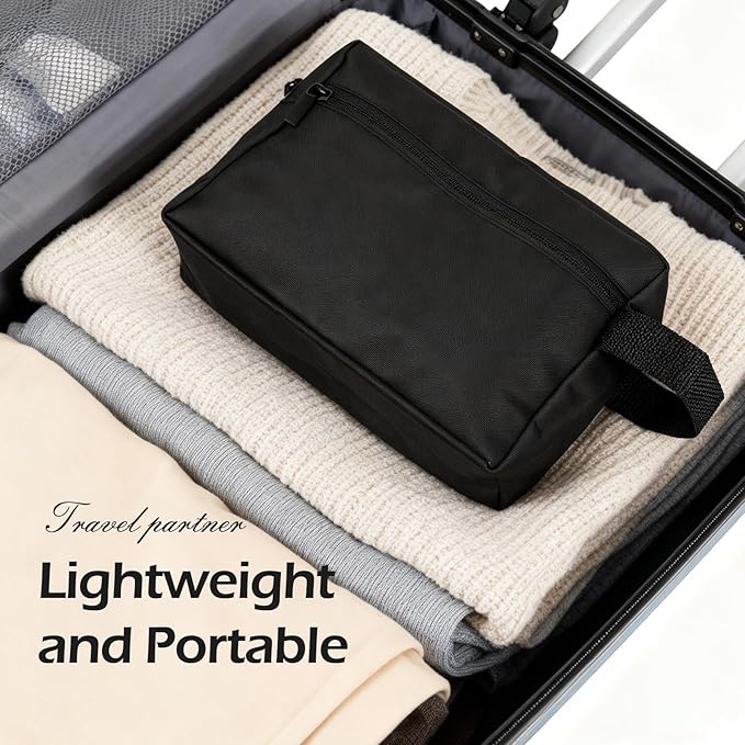 Travel Toiletry Bag, Hanging Small Travel Bag for Toiletries, Travel Essentials for Women Men, Black