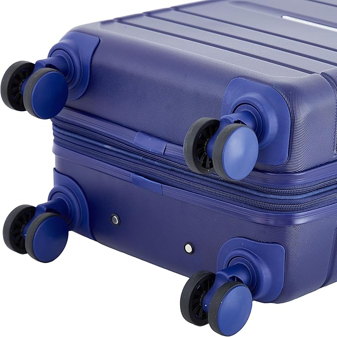 French Connection St. Martin Carry-On Luggage with Cup Holder/USB Ports, Blue Depths