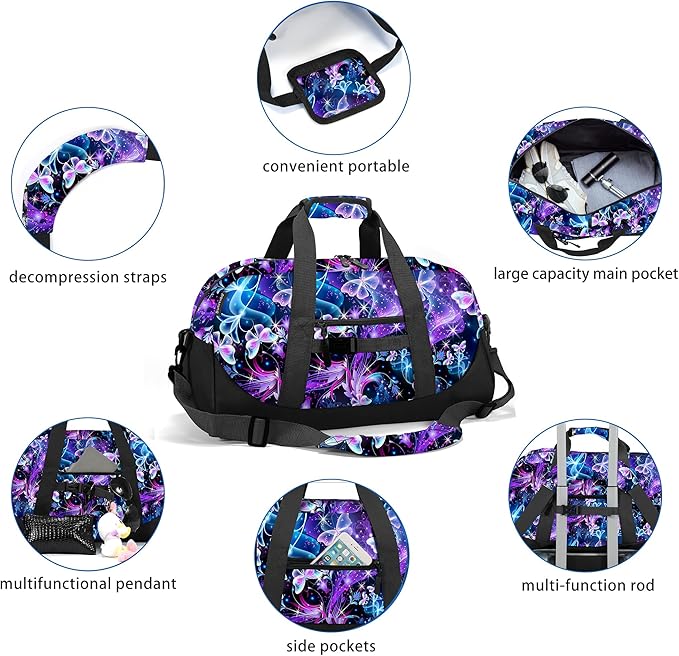 Stumdo Kids Overnighter Duffel Bags for kids, Carry-On Size & Ideal for School Practice or Overnight Travel Weekender Tote for Travel Gym Sport bag for Boys & Girls (11clan)