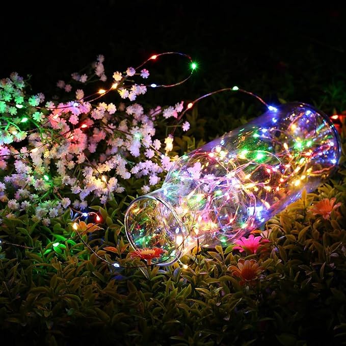 Joomer Fairy String Lights 33FT 100LED Plug in Lights Indoor, Multicolor | Silver Wire, String Light DIY for Bedroom, Parties, Wedding, Christmas, Outdoor, Indoor Decoration (Non-Connectable)