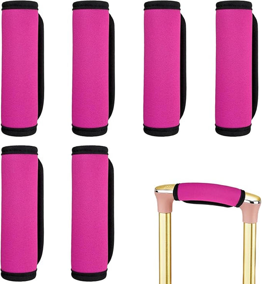 6 Pack Luggage Handle Wrap for Suitcase Luggage Tags Bright Soft Suitcase Identifiers Luggage Handle Covers Travel Accessories, Pink