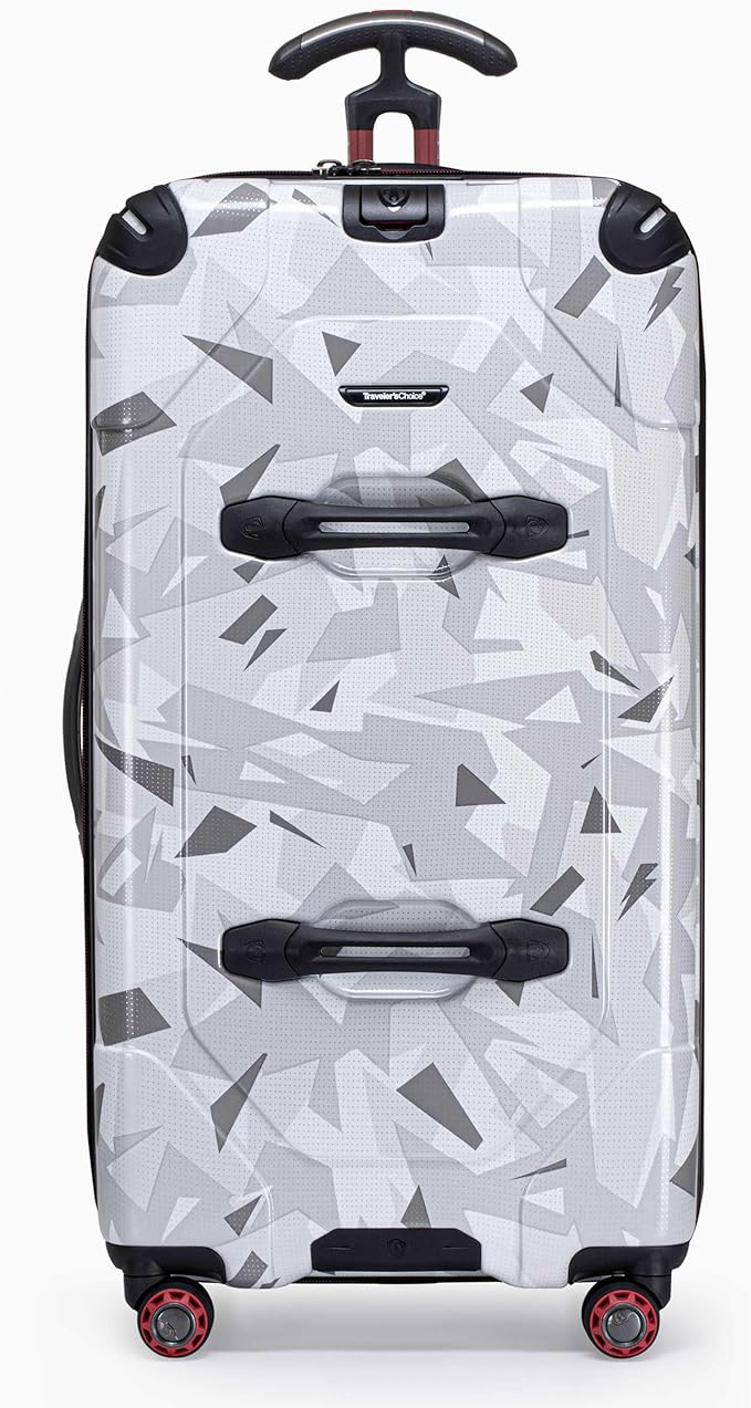 Traveler's Choice Maxporter II Polycarbonate Hardside Trunk with Spinner Wheels, White Camo, 31-Inch Large Trunk