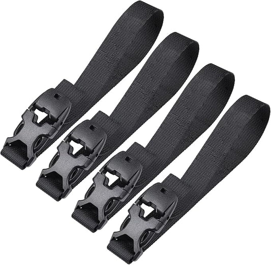 Vigorport Utility Straps Quick Release Nylon Backpack Accessory Bag Strap,Adjustable for Hiking,Travel,Outdoor Sports-4 Pack (Black, 0.75" W-18 L)