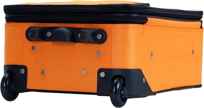 Rockland Fashion Softside Upright Luggage Set,Expandable, Orange, 2-Piece (14/19)