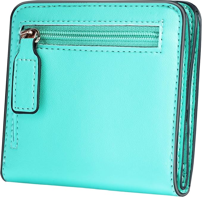 Toughergun Women’s Small Slim Leather Wallet with RFID Protection, Compact Bifold Mini Purse with Clear ID Window
