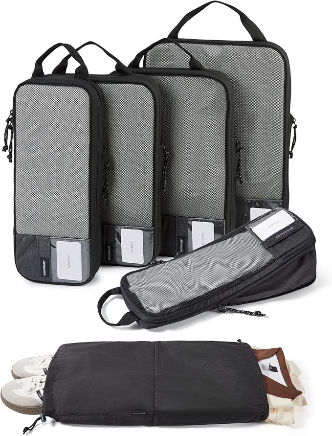 BAGSMART 6 Set /4 Set/2 Set Compression Packing Cubes for Travel, Lightweight Luggage Organizer Bags, Durable Space Saver Bags Travel Essentials