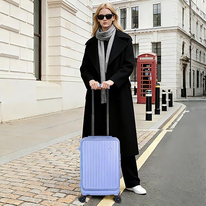 Carry on Luggage Airline Approved, Carry on Suitcases with Wheels, Expandable Suitcase with YKK zipper, Top Open Design Luggage with Spinner wheels, Perfect for Gift, Blue Luggage.