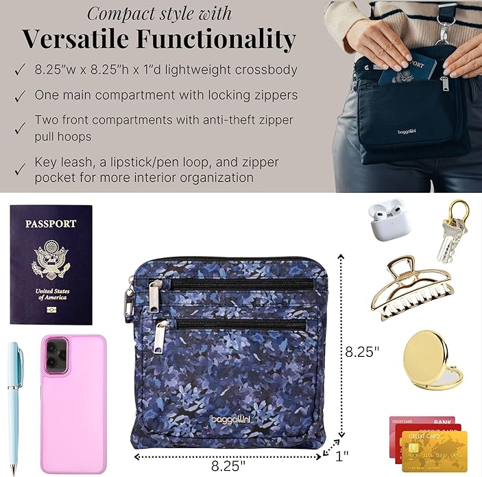 Baggallini womens Securtex Anti-theft Crossbody
