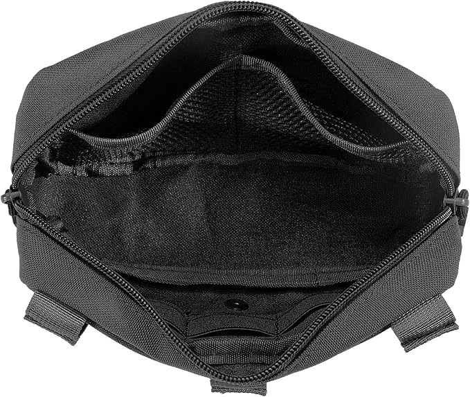 FRTKK Tactical Molle Admin Pouch Utility Laser Cut EDC Tool Pouch Bag Horizontal Modular Pouches Include US Flag Patch and Keychain