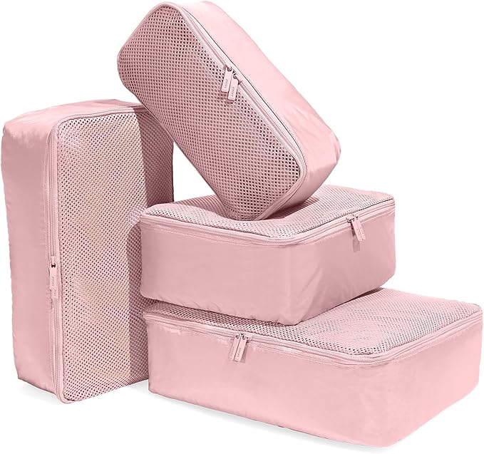 Away Insider Packing Cubes Set of 4 – Lightweight Travel Organizers for Luggage, Suitcases & Carry-On Bags, Blush Pink
