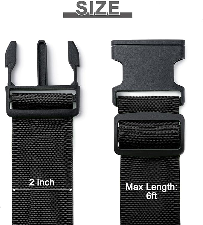 Luggage Straps for Suitcases 4 Pack, TSA Approved Travel Essentials, Luggage Strap for Travel Suitcase & Bag Closure and for Easy Identification, Travel Accessories for Safety & Convenience (Black)